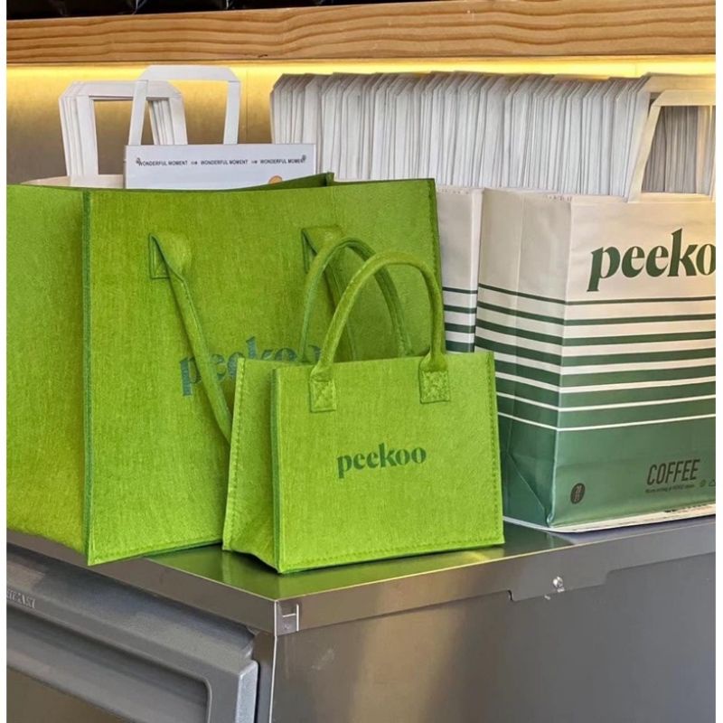 Túi Xách Tay Nữ Bản To Xanh Lá PEKOO Nội Địa Trung Hot Trend 2022 Túi Tote Đeo Vai Thời Trang Đơn Giản