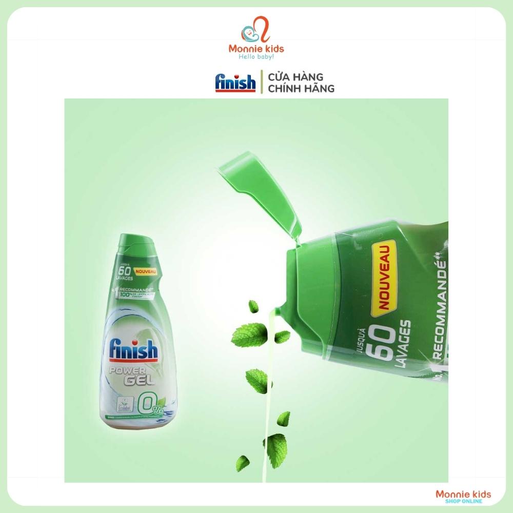 Gel rửa chén bát Finish Max eco 0% đậm đặc 900 ml, nước rửa bình sữa cho bé - Monnie Kids