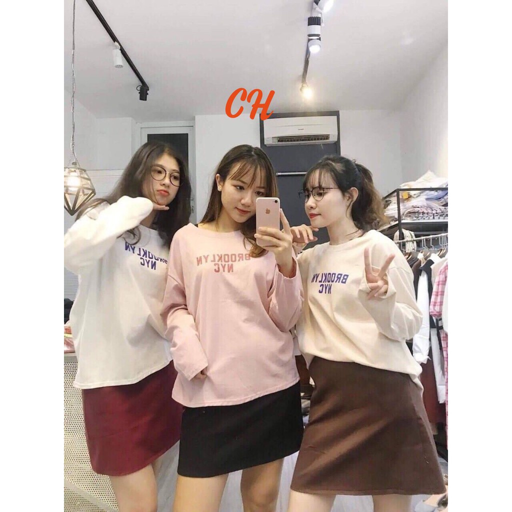 [FREESHIP ĐƠN TỪ 50K] Áo dài tay suông in chữ brooklyn CHU0412