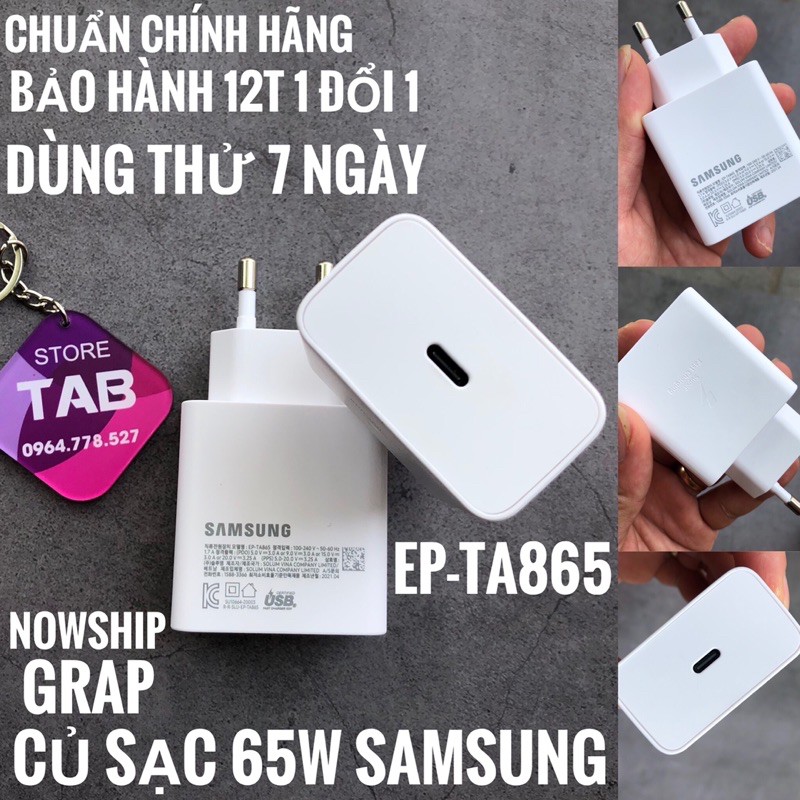 Củ Sạc 65W Samsung EP-TA865 Chính Hãng - Bảo Hành 12Tháng