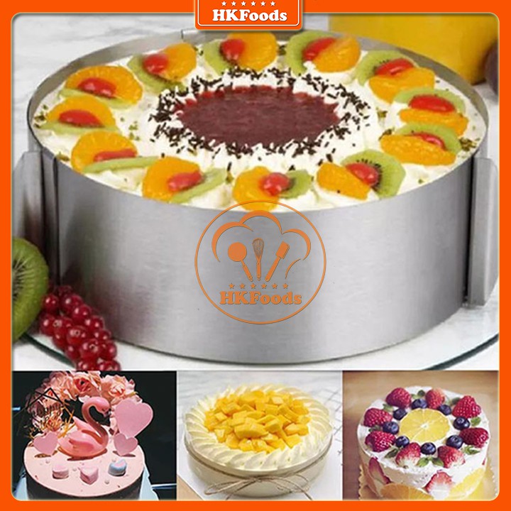 Khuôn ring làm bánh mousse, tiramisu tròn thay đổi kích thước 16-30cm