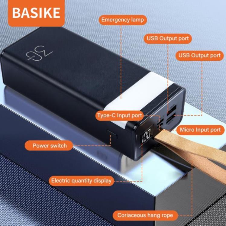 Pin Sạc Dự Phòng BASIKE PT303 30000mAh Đầu ra USB cho iPhone Huawei Samsung