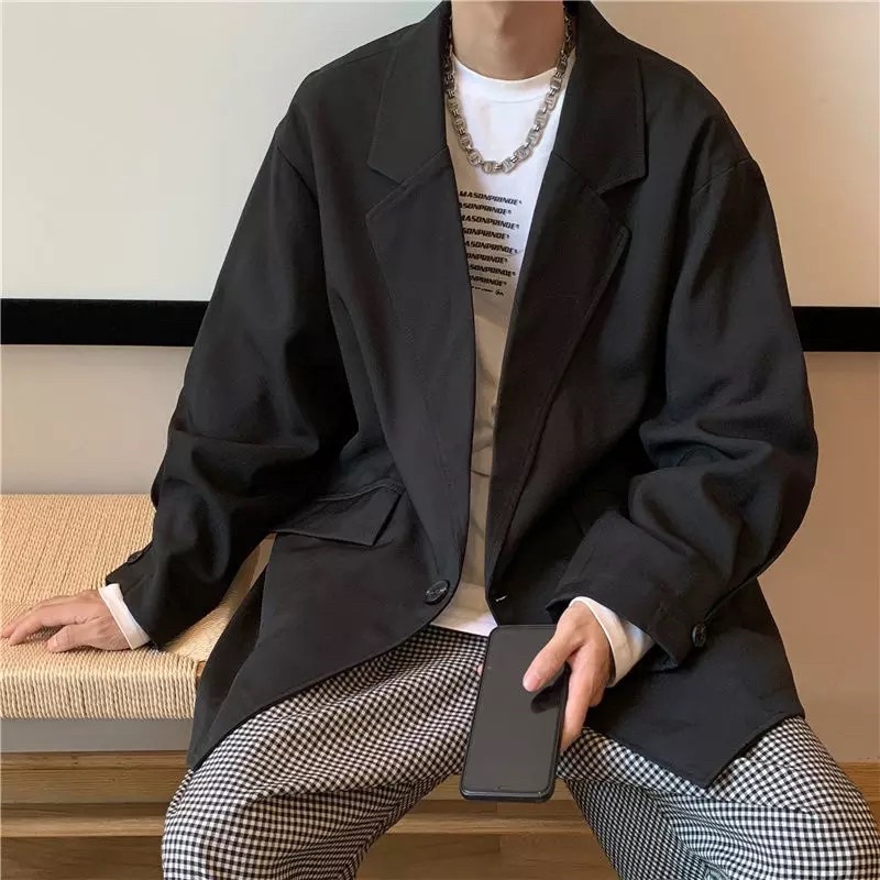 ÁO KHOÁC BLAZER VETS HÀN QUỐC T-A-N NEW AV021 MÀU ĐEN