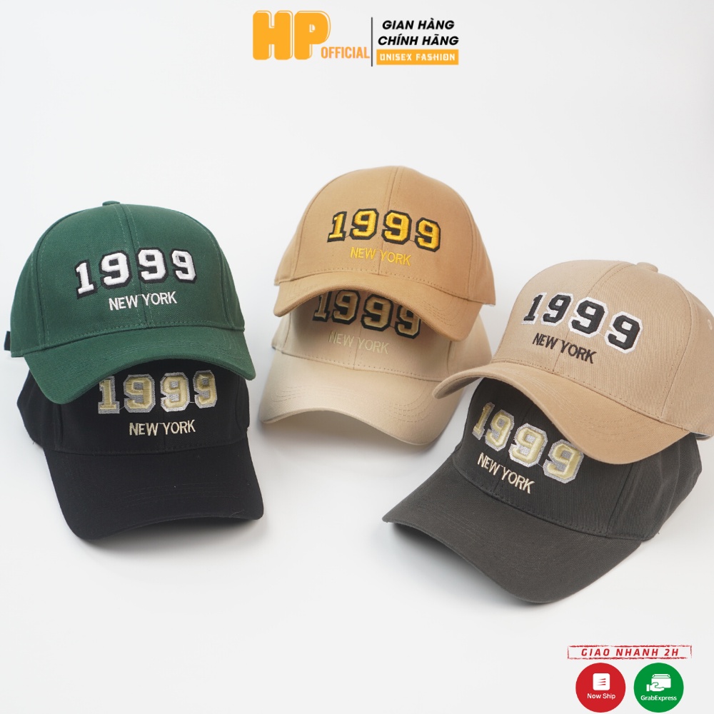 Mũ lưỡi trai ❤️ Nón kết thêu hình chữ 1999 chất kaki cao cấp form unisex nam nữ N72 - Happy Style