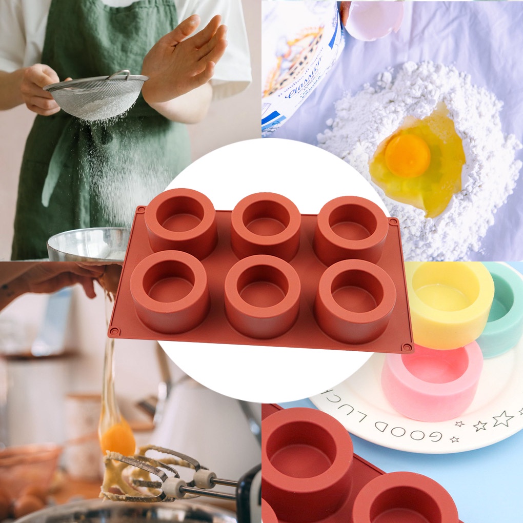 Khuôn silicone làm bánh xốp cupcake không dính chống nhiệt linh hoạt gọn nhẹ tái sử dụng được DIY