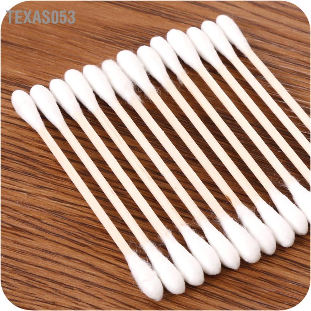 [Hàng mới về] Set 100 cái bông tăm bông hai đầu mút mềm dùng một lần để tẩy trang/ cho trẻ sơ sinh