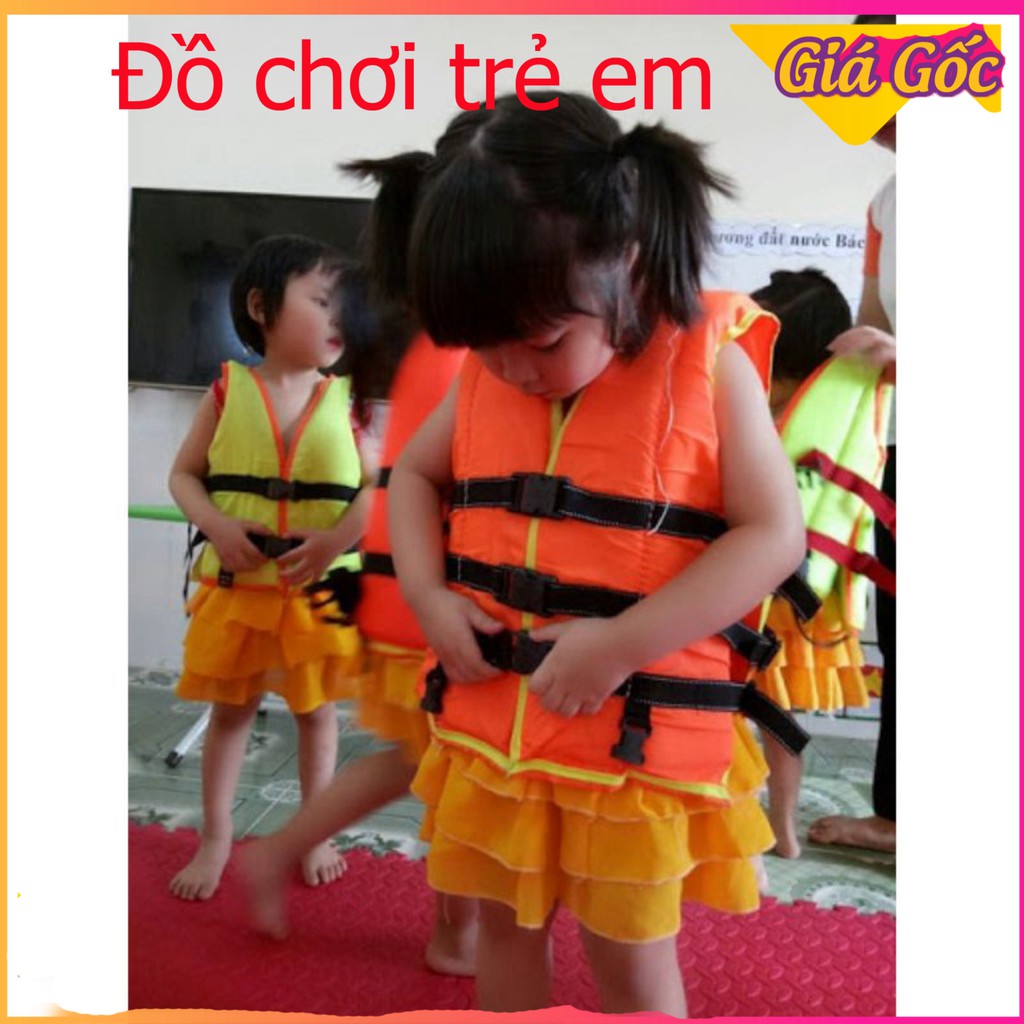 Áo phao bơi trẻ em người lớn tập bơi cứu sinh hồ bơi bể bơi bãi biển cứu hộ vùng mưa bão size 10kg - 70kg