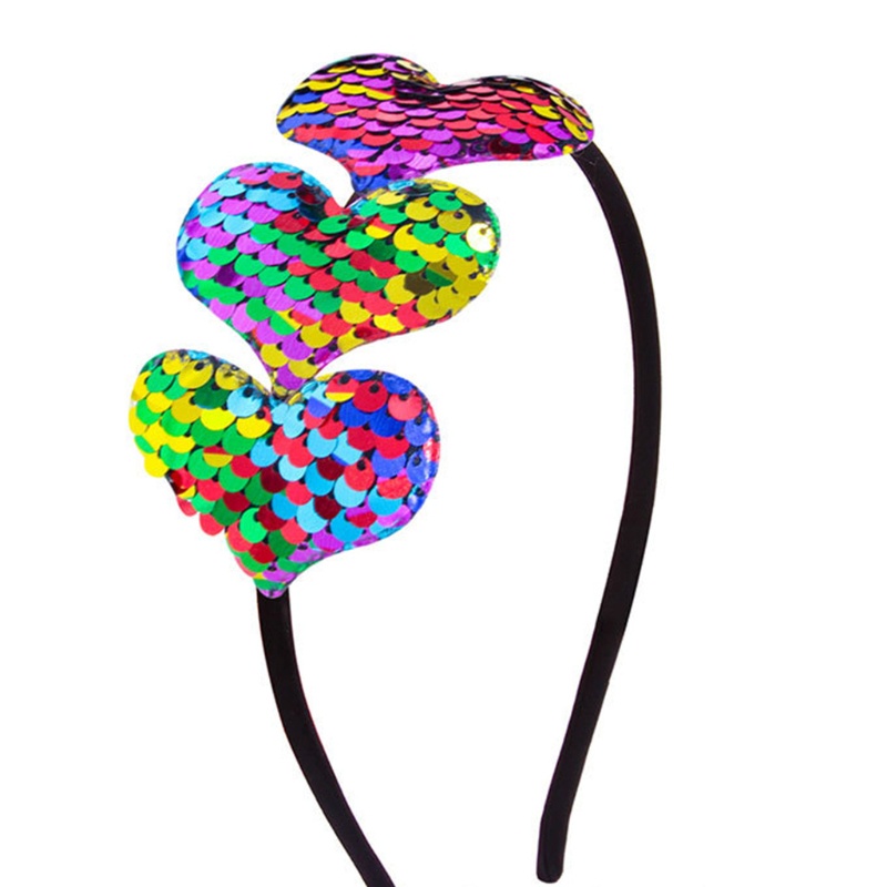 Flgo Băng Đô Cài Tóc Hình Trái Tim Đính Kim Sa Lấp Lánh Nhiều Màu Sắc Sáng Tạo Dành Cho