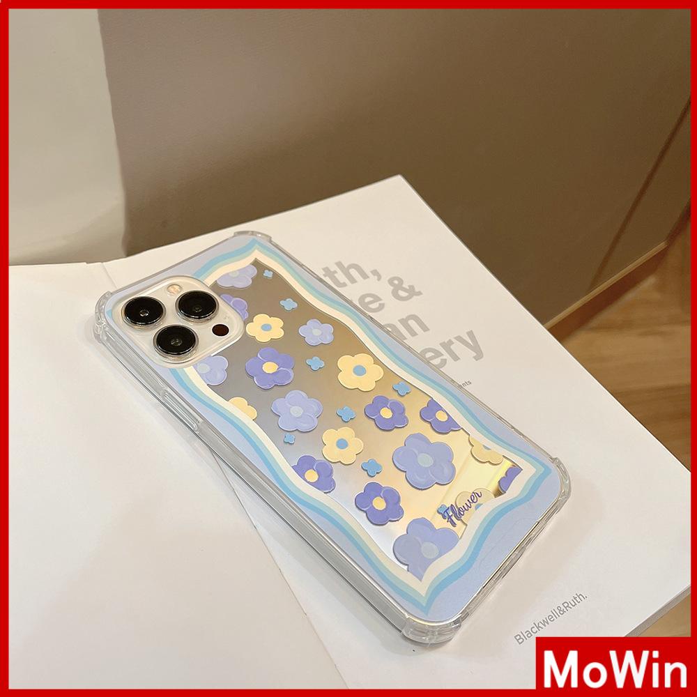 Ốp điện thoại bằng acrylic tráng gương họa tiết hoa chống sốc thích hợp cho iPhone 11 13promax 12promax 7plus xr xs