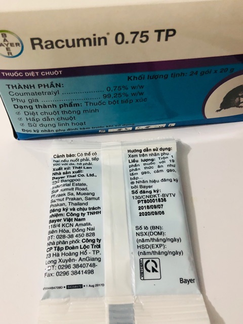 10 GÓI Thuốc diệt chuột Racumin 0.75 TP 20g