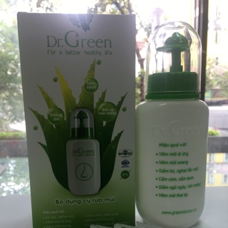 Bình rửa mũi Dr Green  - Tặng kèm 10 gói muối rửa mũi xoang