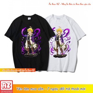 HOT SALE- Áo thun Anime Thất hình đại tội Cuồng Long Meliodas màu đen và trắng M2803