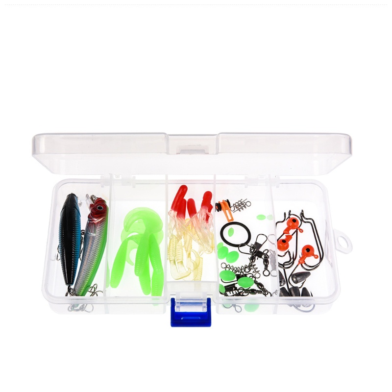 QQ Hộp 52 Mồi Giun Giả Câu Cá Bằng Nhựa Mềm