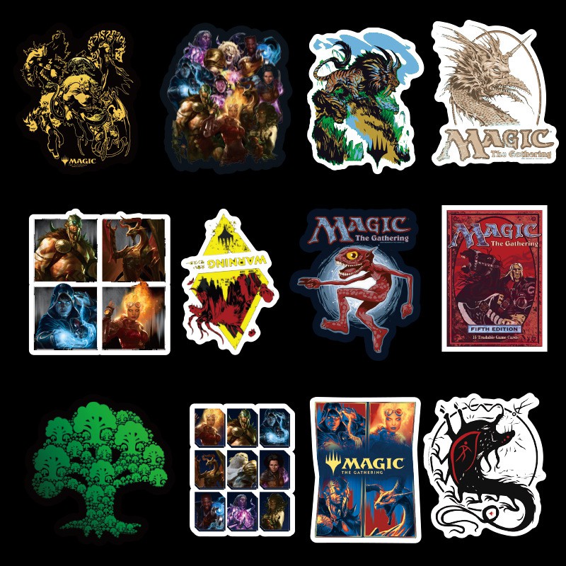 Set 55 miếng sticker dán trang trí hình game Magic: the Gathering độc đáo