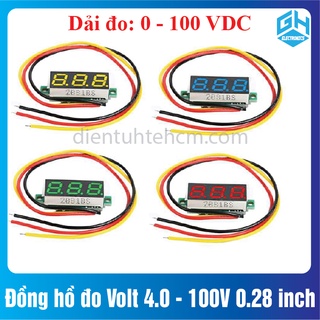 Đồng hồ đo điện áp volt 4.0 - 100v 0.28 inch nhiều màu