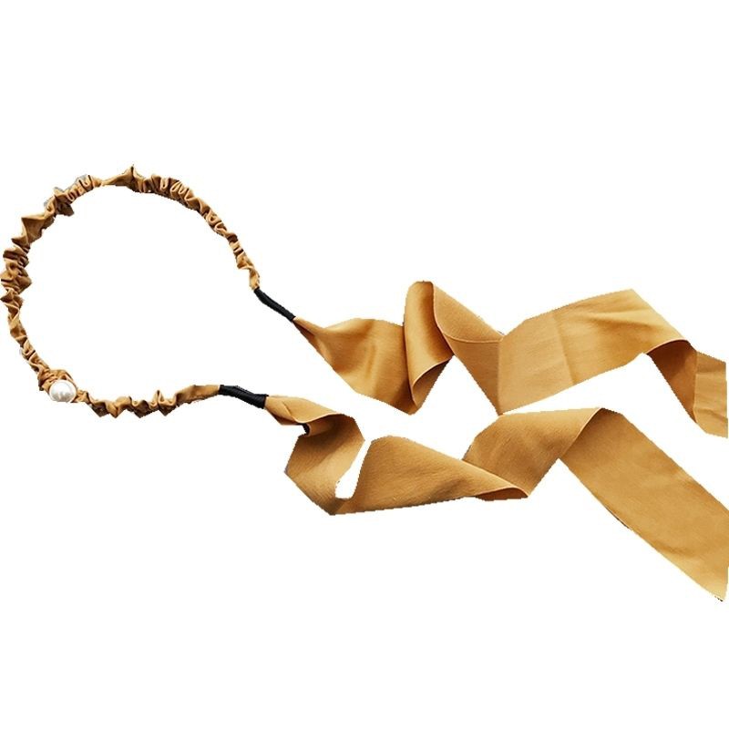 Băng Đô Nơ Đính Ngọc Trai Màu Sắc Đơn Giản Phong Cách Hàn Quốc