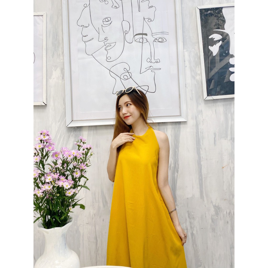 Đầm maxi hở lưng M03⚡FreeShip⚡ phù hợp dạo phố đi chơi