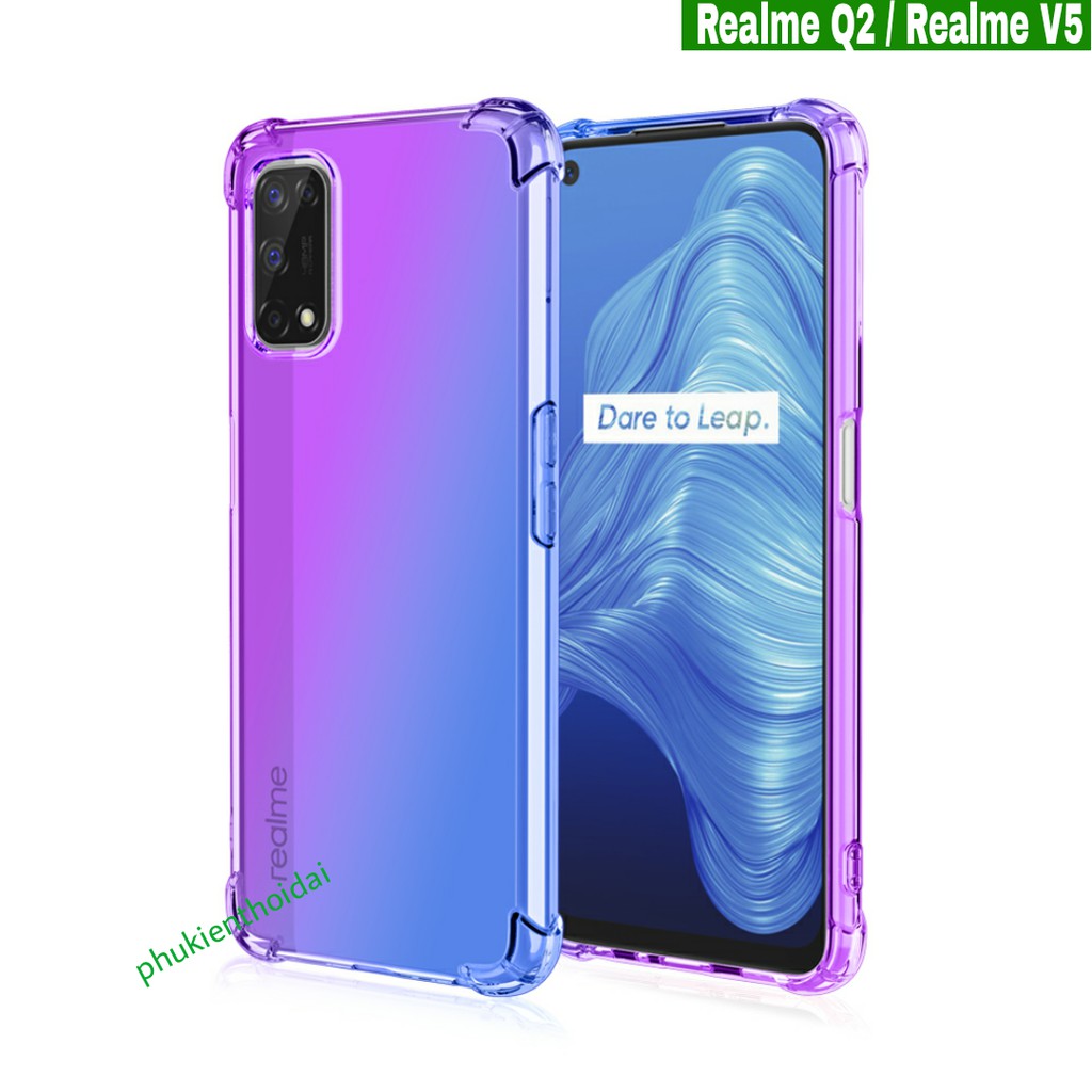 Ốp lưng Realme Q2 / Realme V5 / Realme C55 dẻo đa sắcchống sốc chống ố vàng lồi 4 góc