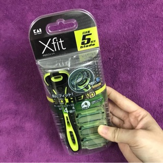 	 Set dao cạo râu 5 lưỡi kép Xfit KAI (1 thân, 4 lưỡi thay thế) - hộp dài
