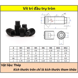 Vít trí đầu trụ thép đen M5 (20-30mm)