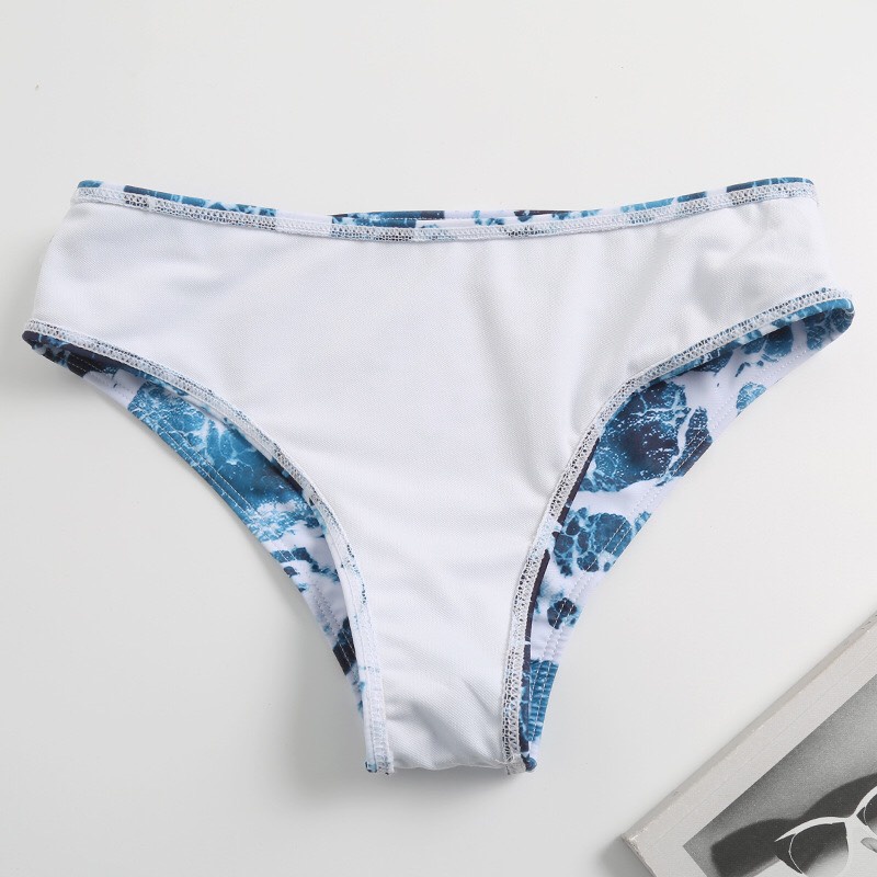 Bikini lệch vai vân đá xanh ngọc