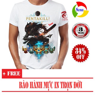 Áo thun 3D Liên Minh Huyền Thoại Yasuo Ma Kiếm Pentakill LOLYAS05 (Trắng)