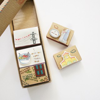 Thiệp lưu niệm hình hộp diêm - set 5