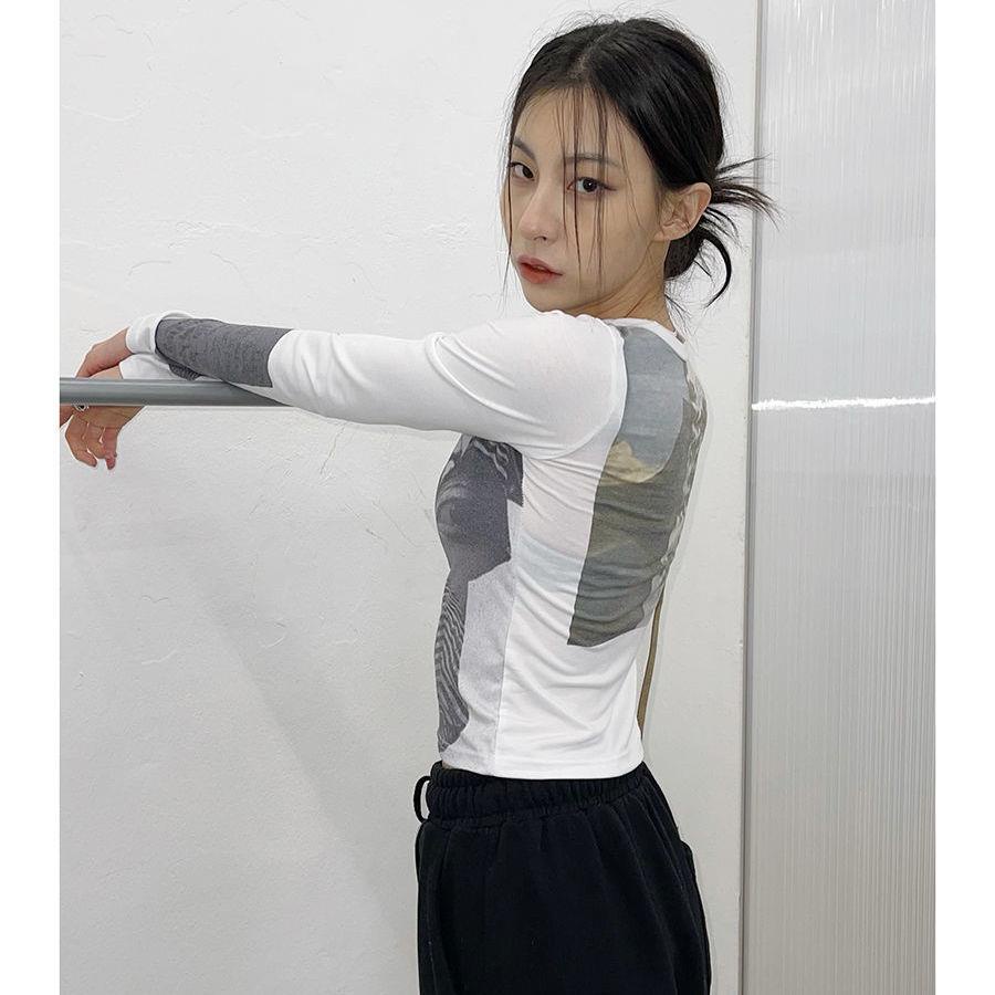 Hàng Mới Về Áo Thun Cotton Trơn Dáng Ôm Co Giãn In Họa Tiết Cổ Điển Thời Trang Cho Nữ