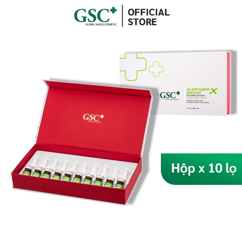 Tế bào gốc giảm sẹo rỗ, lỗ chân lông to GSC (Hộp 10 lọ)