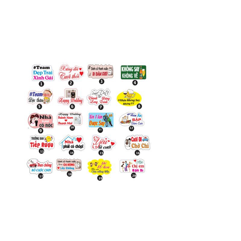 Combo 15 hashtag chụp ảnh cưới ( chọn mẫu theo yêu cầu)