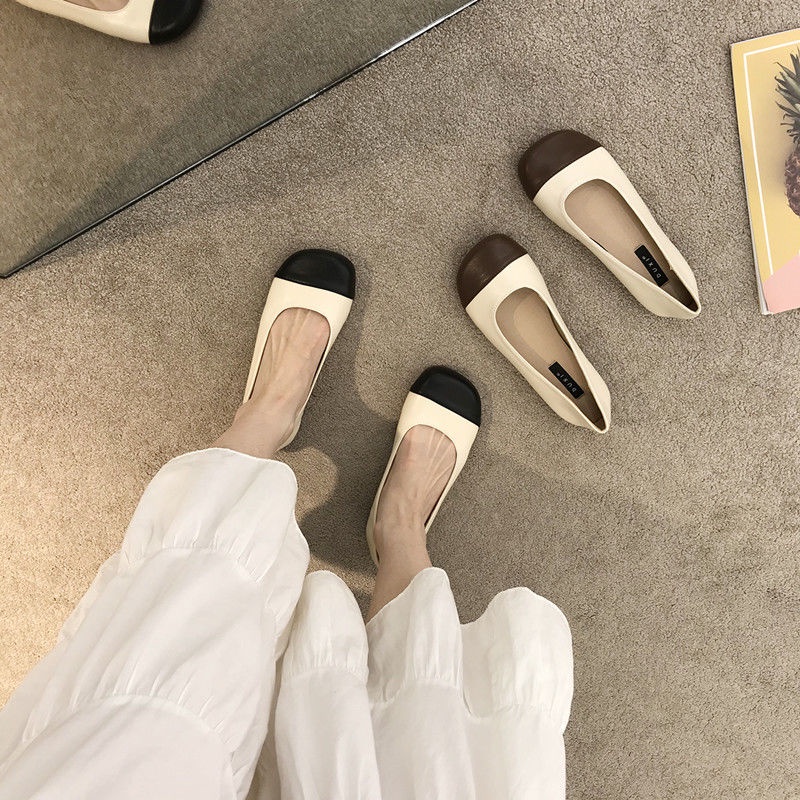 Giày Búp Bê Da Mềm Mũi Tròn Size 35-40 2 Kiểu Thời Trang Cho Bạn Gái