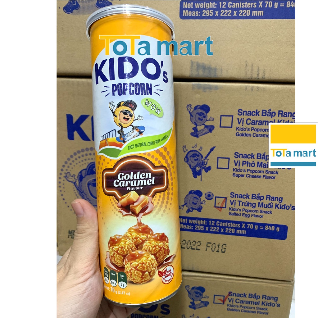 (hsd 12--02/2023) Snack bắp rang KIDO Malaysia lon 70g.