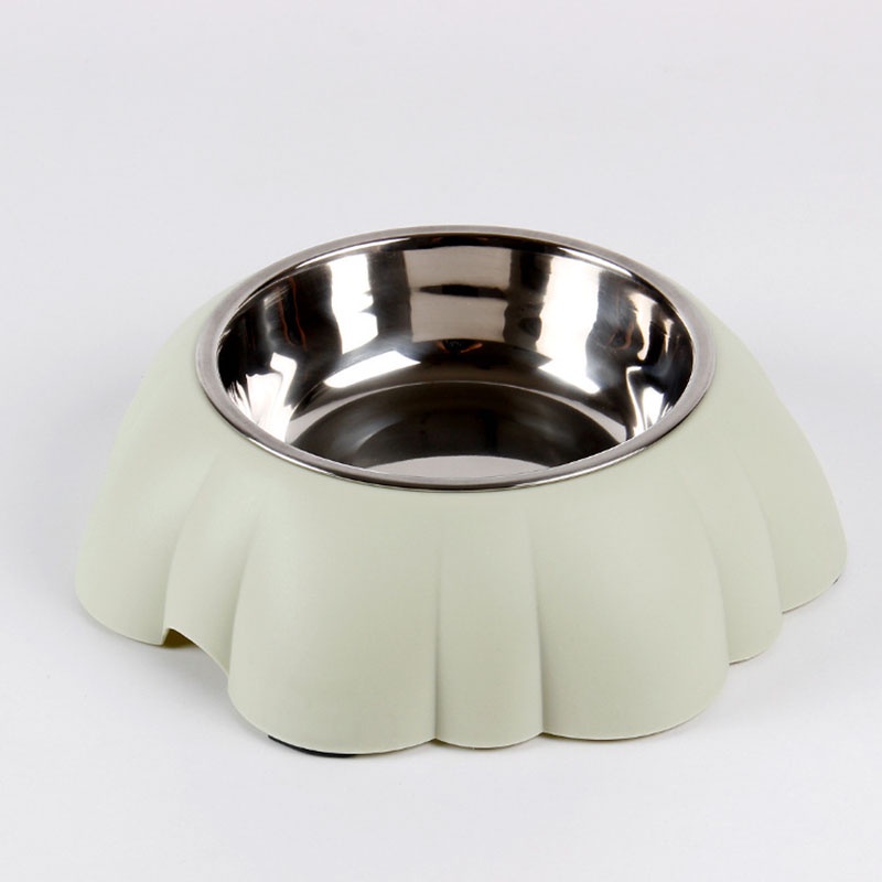 The New Petal-shaped Pet Bowl Stainless Steel Single Bowl Cat and Dog Food and Drinking Dual-use Pet Bowl Is Fashionable and Durable