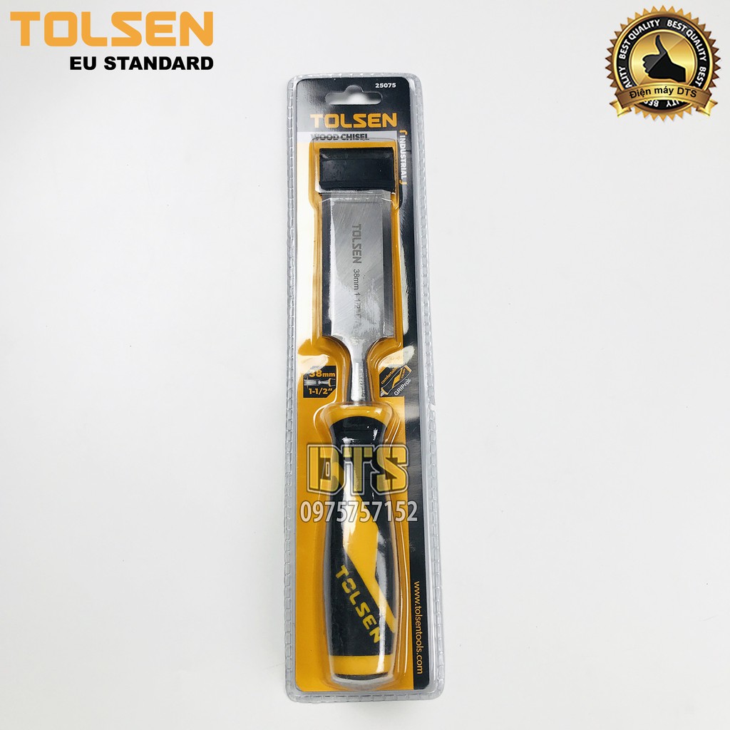Đục gỗ mũi dẹt cầm tay chuẩn công nghiệp TOLSEN 38mm (1-1/2 inch) - Tiêu chuẩn xuất khẩu Châu Âu
