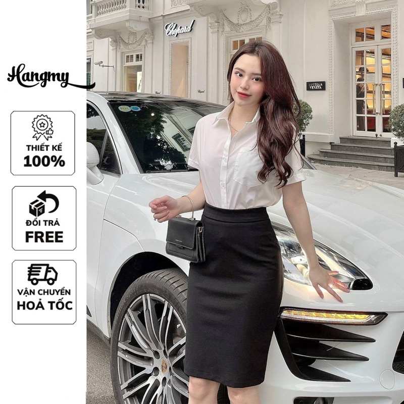 Áo Sơ Mi Tay Ngắn Đáp Túi Ngực Chất Mềm Mát