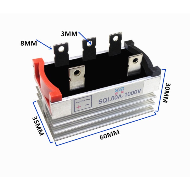 Diode Cầu 3 Pha 50A SQL50A 1000V-Diode cầu chỉnh lưu 50A