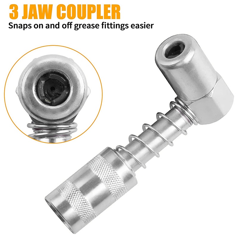 Set 4 Đầu Nối Ống Mỡ 90 Độ Kèm 3 Hàm Mỡ Cho Xe Tải