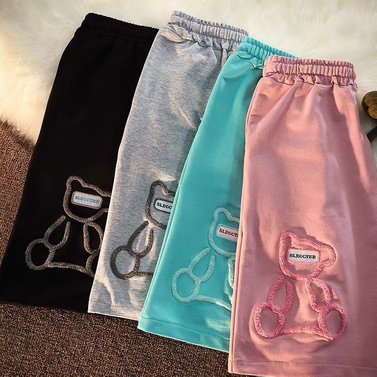 Quần Short Gấu thêu Unisex 🦋 Quần Đùi Nữ Gấu thêu 4 Màu 🦋 | BigBuy360 - bigbuy360.vn