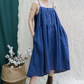 Đầm linen hai dây Bí Ngô