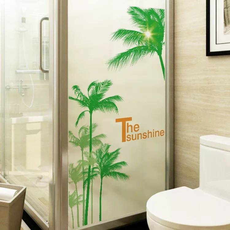 Decal trang trí kính cao cấp mẫu những cây Dừa lớn (60cm x 116cm)
