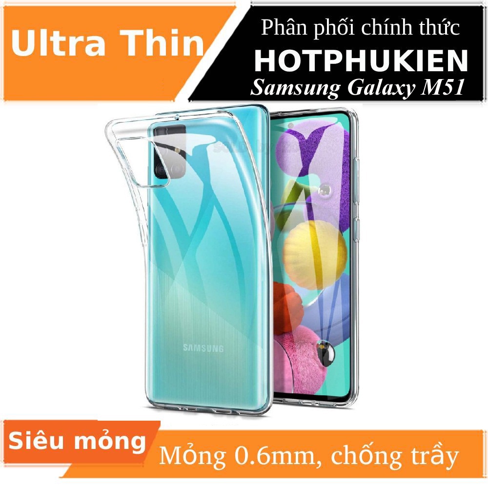Ốp lưng silicon dẻo trong suốt cho Samsung Galaxy M51 mỏng 0.6mm hiệu Ultra Thin - hàng chính hãng