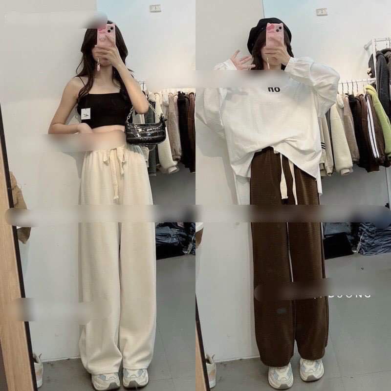 Quần xuông nhung tăm dây rút TC6