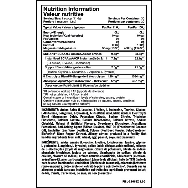 BCAA | MUTANT BCAA 30 Ser | Phục Hồi Cơ Bắp - Chính Hãng - Muscle Fitness