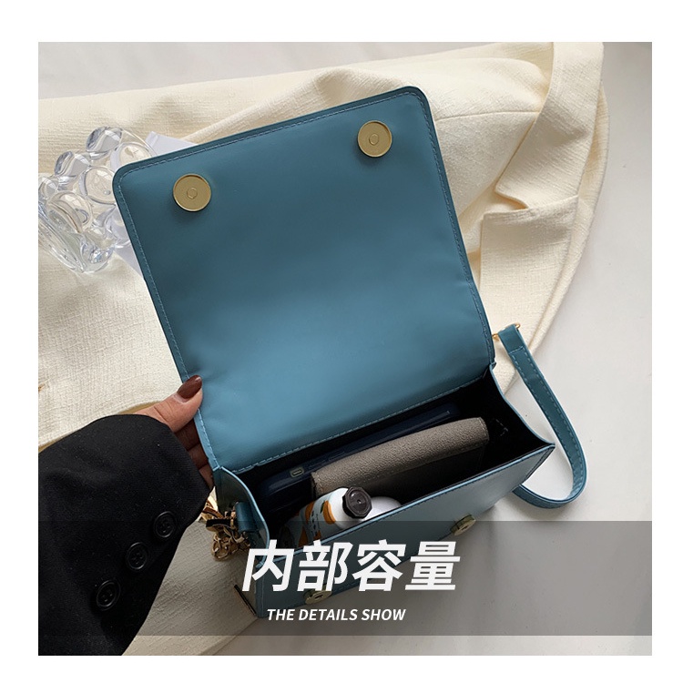 Túi đeo JASMIN NOIR chéo nắp gập phối dây xích thời trang cho nữ