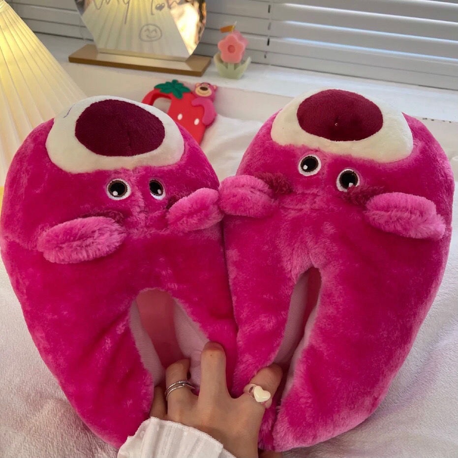 HÀNG SẴN Dép cotton đi trong nhà hình gấu mềm mại dễ thương cho nam nữ