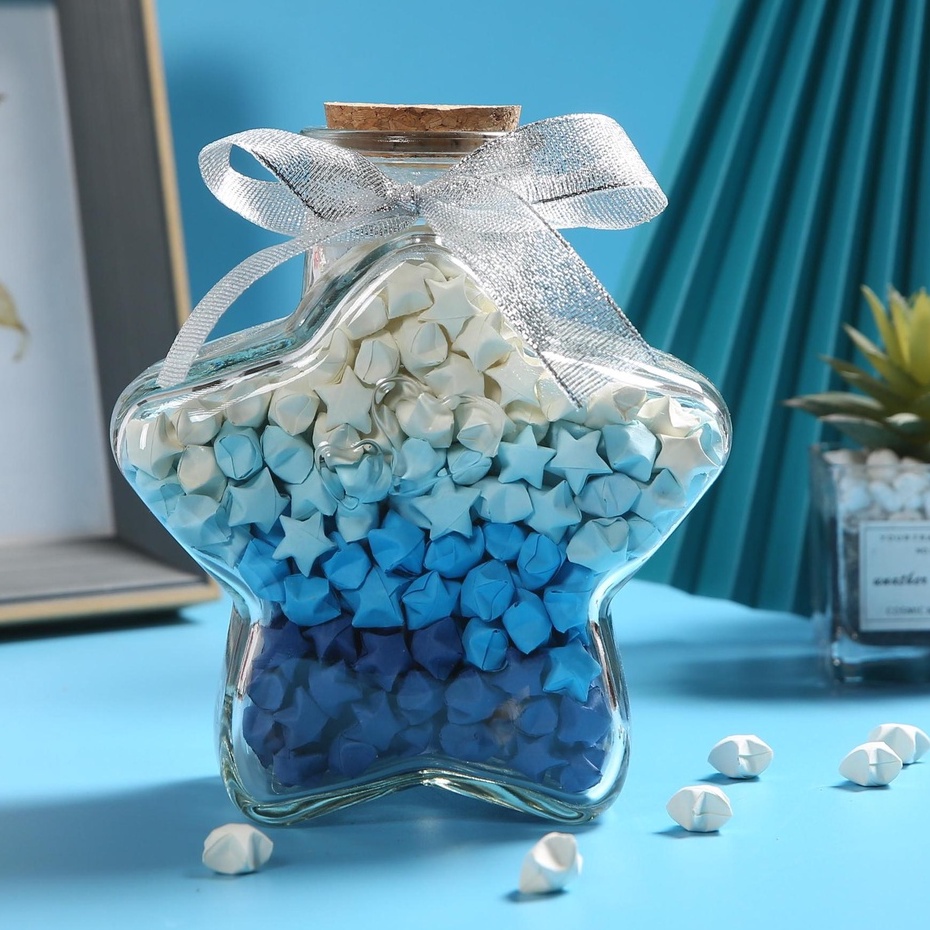 Set 540 Tờ Giấy Gấp Origami Ngôi Sao Nhiều Màu Trang Trí Sổ Lưu Niệm DIY