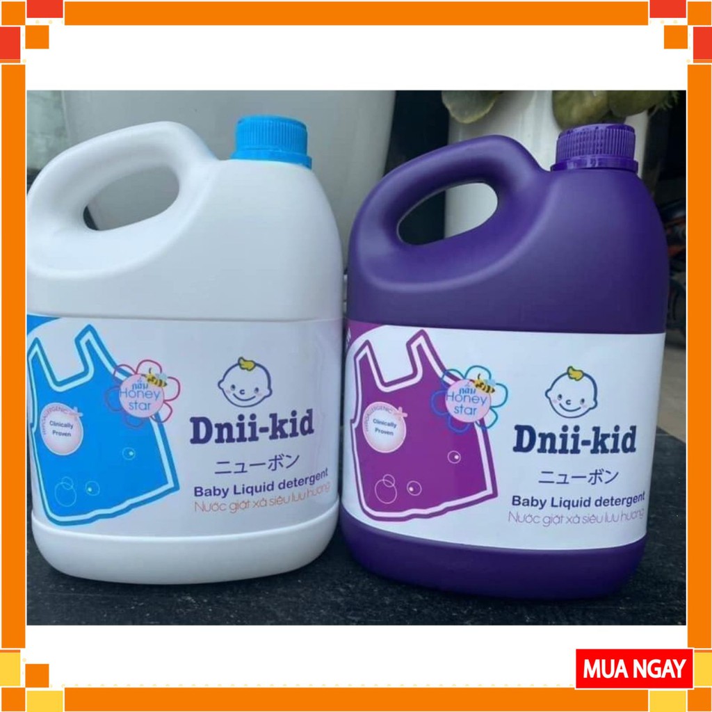 Nước Giặt Dnii Kid Ánh Dương 3600ml – Nước Giặt Cho Bé Dnii Tím, Trắng, Vàng Cực Thơm Lâu