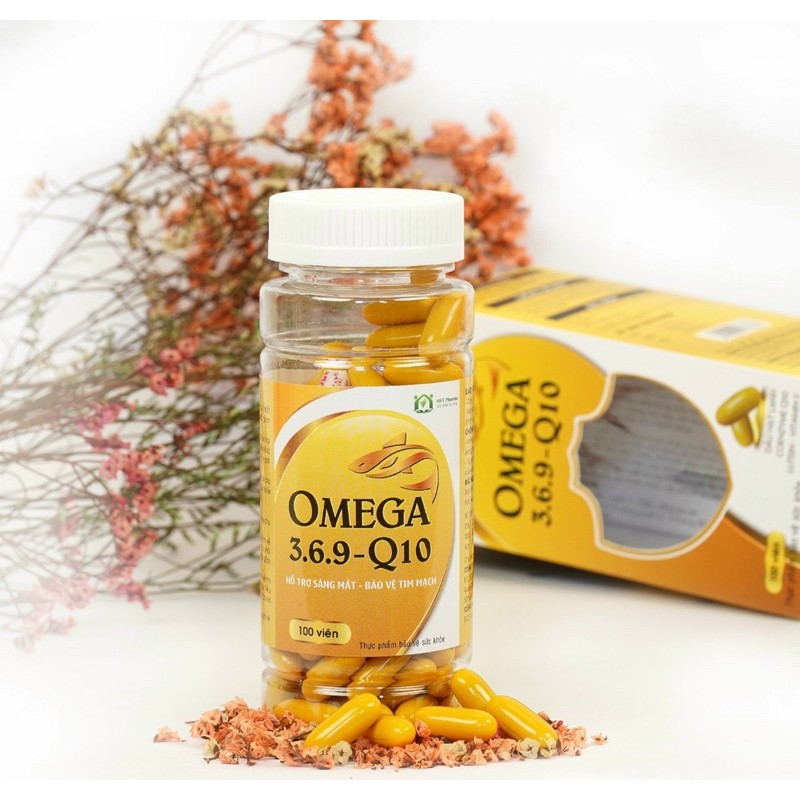 OMEGA 369Q10 Bổ não Sáng Mắt Khoẻ mạnh Tim Mạch Tăng cường trí nhớ Đẹp Da Hộp 100 viên