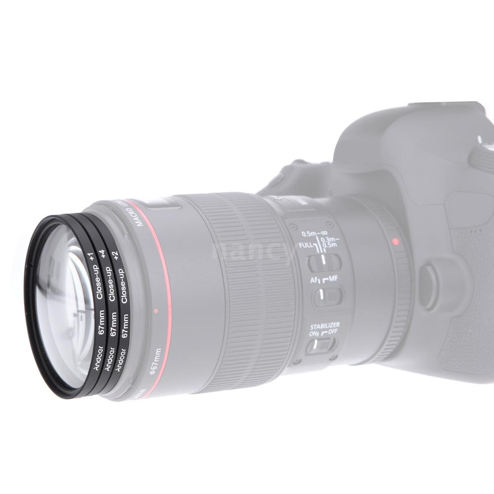 Bộ lọc cận cảnh 52mm +1 +2 +4 +10 kèm túi đựng cho Nikon D7200 D5200 D3200 D3100 Canon Sony Pentax D5200 D3200 D3100