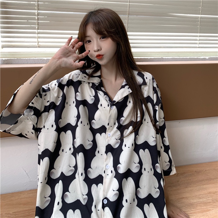 Áo Sơ Mi chiffon Tay Ngắn Dáng Rộng Có Size Lớn 100Kg Dành Cho Nữ